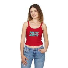 Load image into Gallery viewer, Pretty & Witty Spaghetti Tank Top (Blue)