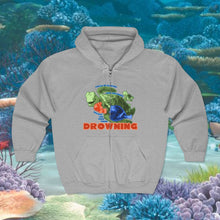 Load image into Gallery viewer, Sleeping With Fishes Zip Up Hoodie
