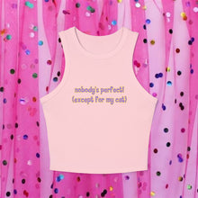 Load image into Gallery viewer, Nobody's Perfect (Except For My Cat) Racerback Tank Top

